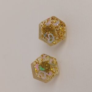 Gold Hexagon Earrings